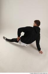Man Adult Athletic White Sitting poses Casual Dance